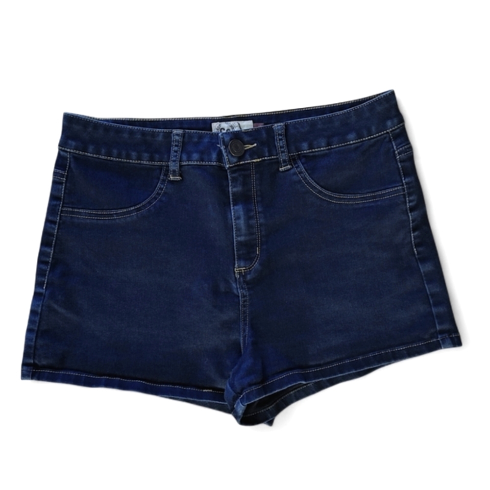 SO High Waisted Dark Wash Blue Denim Shorts Juniors Size 13